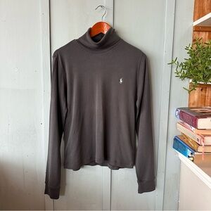 Dark Gray Turtleneck Long Sleeve Shirt